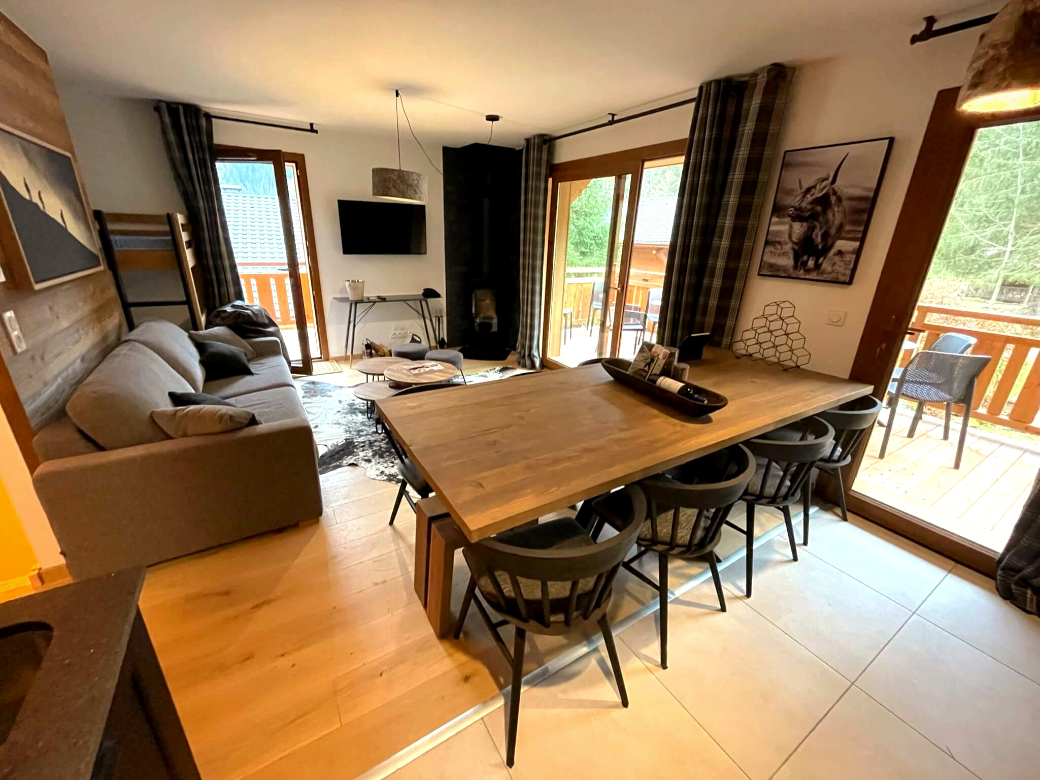 Open-plan living and dining room