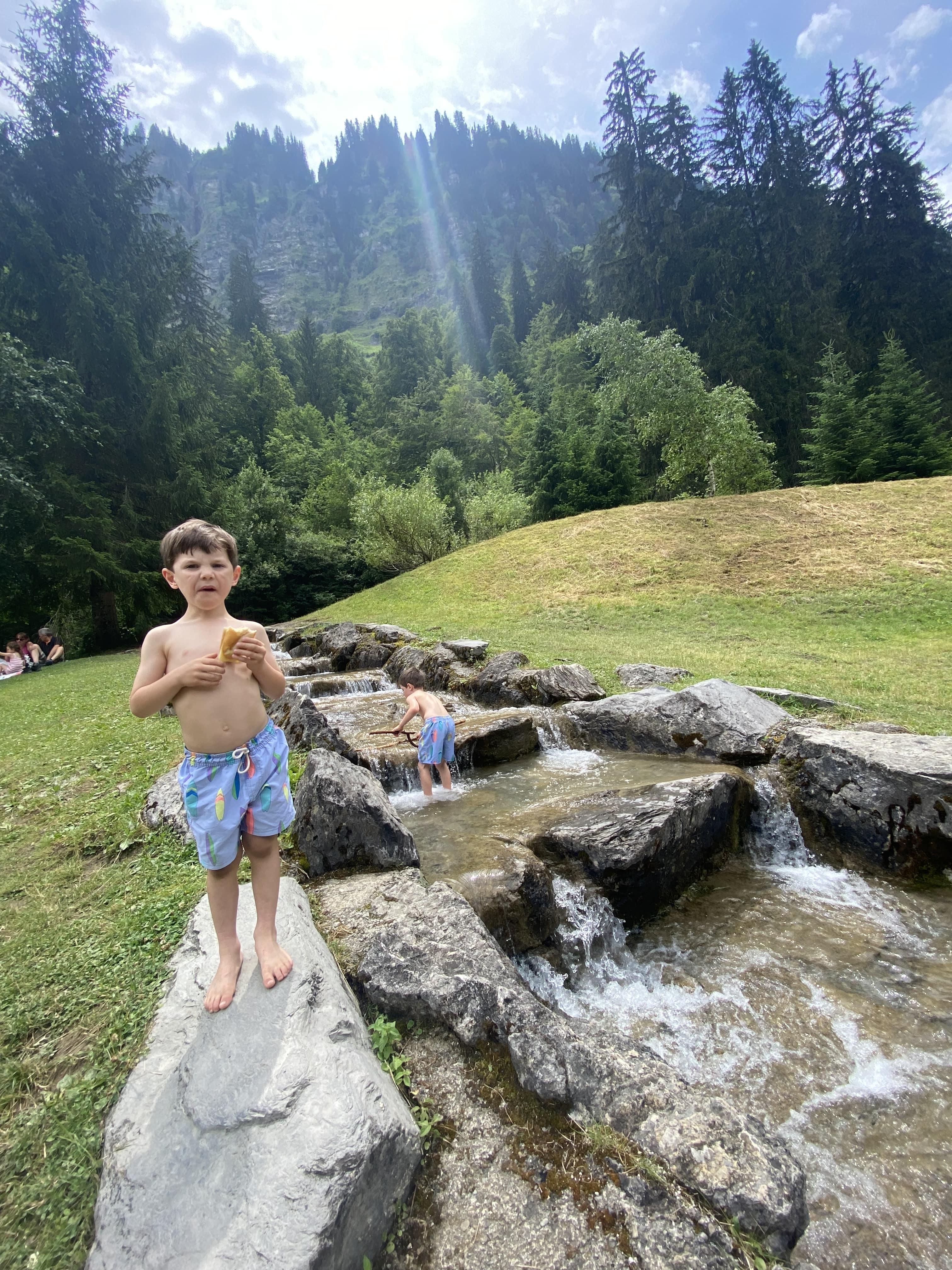 Lake Montriond paddle waterfall